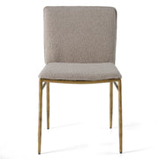 Atlanta - Modern Beige Fabric & Brass Dining Chair — view 2