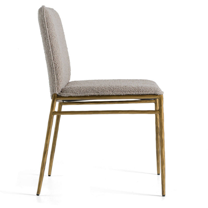 Atlanta - Modern Beige Fabric & Brass Dining Chair — view 3