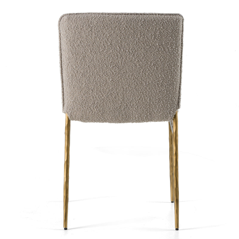 Atlanta - Modern Beige Fabric & Brass Dining Chair — view 4