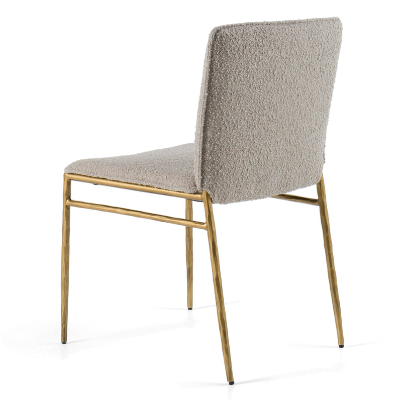 Atlanta - Modern Beige Fabric & Brass Dining Chair — view 5