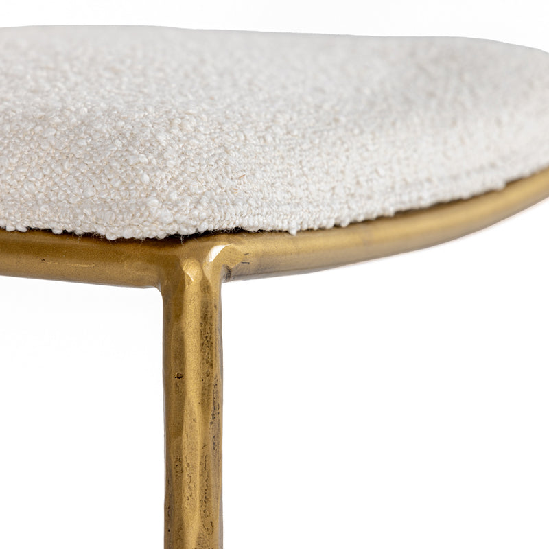 Atlanta - Modern Off-White Fabric & Brass Counter Chair — view 4