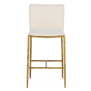 Atlanta - Modern Off-White Fabric & Brass Counter Chair