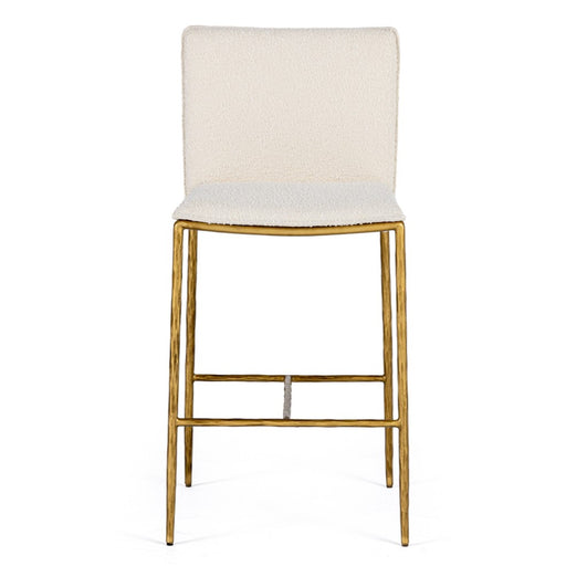 Atlanta - Modern Off-White Fabric & Brass Counter Chair