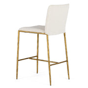 Atlanta - Modern Off-White Fabric & Brass Counter Chair — view 2