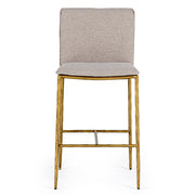 Atlanta - Modern Beige Fabric & Brass Counter Chair