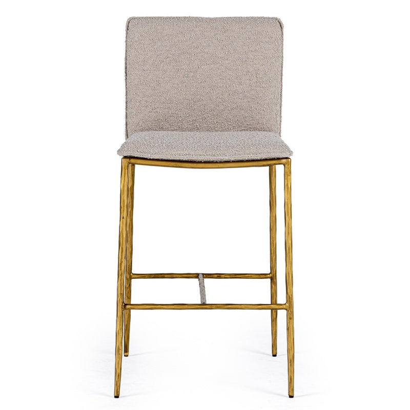 Atlanta - Modern Beige Fabric & Brass Counter Chair