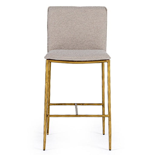 Atlanta - Modern Beige Fabric & Brass Counter Chair
