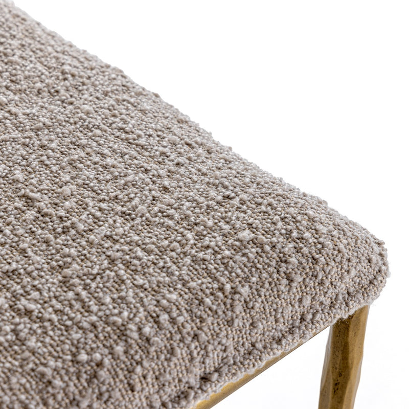 Atlanta - Modern Beige Fabric & Brass Counter Chair — view 5