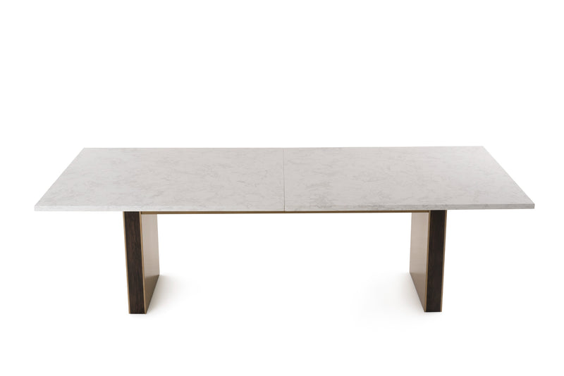 Auer - White Marble & Gold Dining Table — view 5