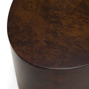 August - Modern Dark Walnut Burl Oval Coffee Table — view 3