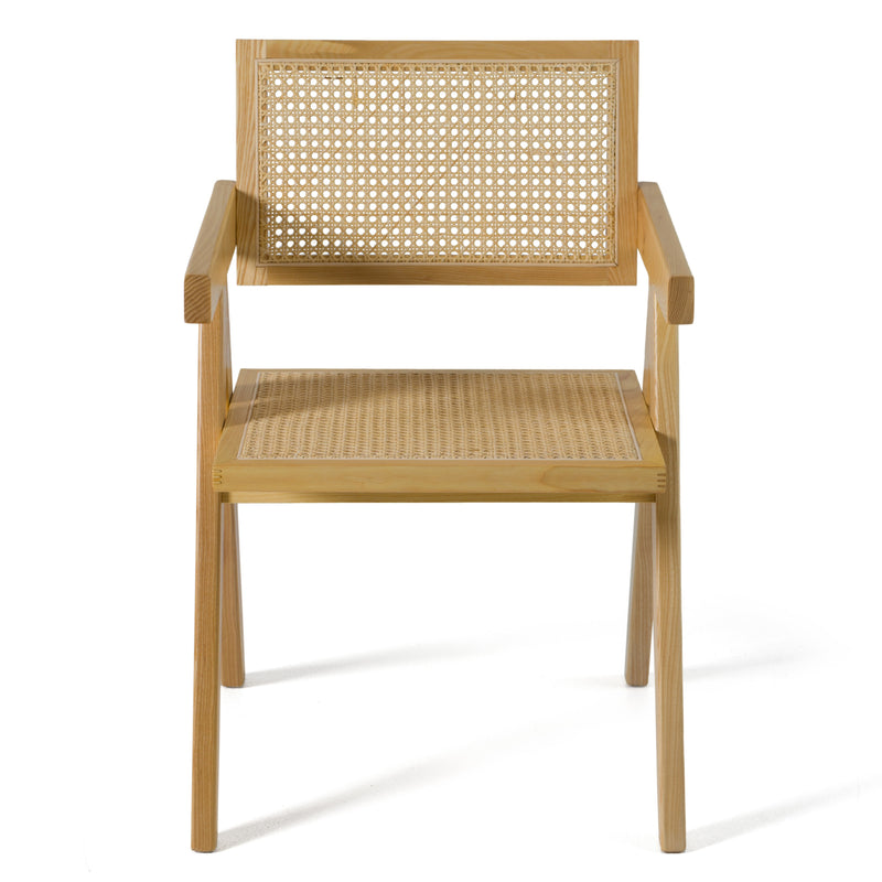 Aurora Modern Light Rattan and Natural Ash Dining Armсhair — view 3