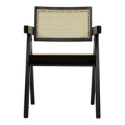 Aurora Modern Rattan and Wenge Dining Armchair — view 3