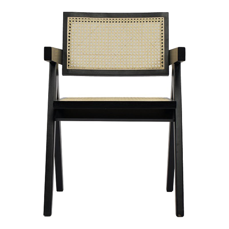 Aurora Modern Rattan and Wenge Dining Armchair — view 3