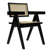Aurora Modern Rattan and Wenge Dining Armchair — view 4