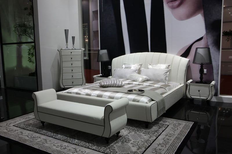 Auspicious Transitional White Nightstand