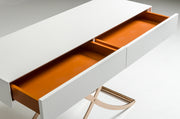 Aversa Modern White Crocodile Console Table & Mirror — view 2