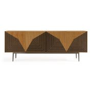 Azteca - Modern White Oak + Black Geometric Pattern Buffet