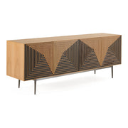 Azteca - Modern White Oak + Black Geometric Pattern Buffet — view 2