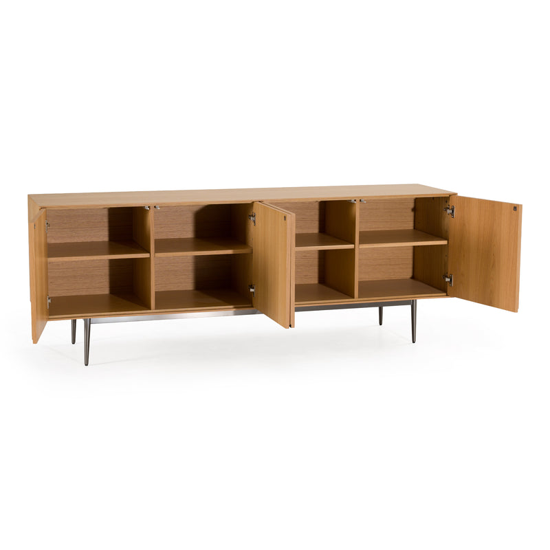 Azteca - Modern White Oak + Black Geometric Pattern Buffet — view 3