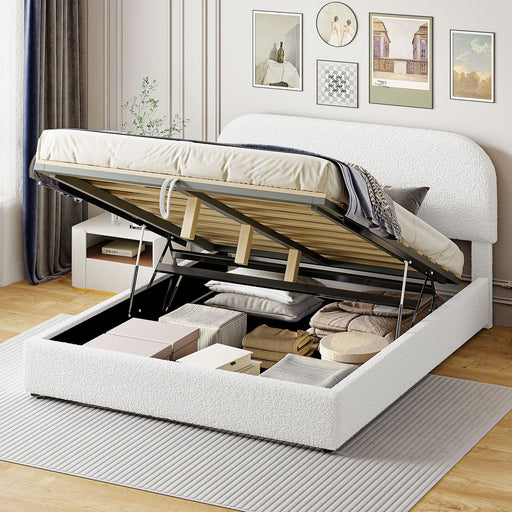 Upholstered Platform Bed With Hydraulic Storage System - R&R Furniture Gallery (Fountain Valley, CA)