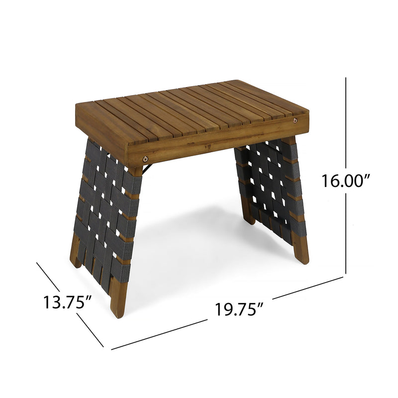 Outdoor Wooden Foldable Side Table - Teak - R&R Furniture Gallery (Fountain Valley, CA)