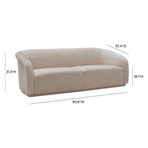 Yara - Pleated Velvet Sofa - R&R Furniture Gallery (Fountain Valley, CA)