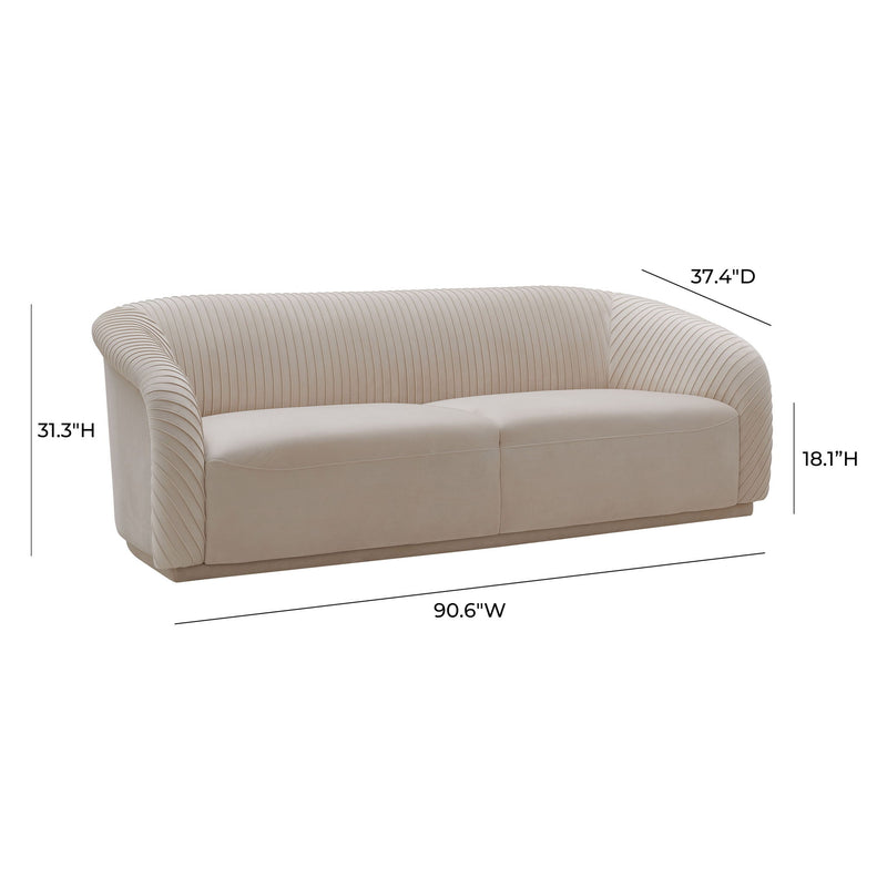 Yara - Pleated Velvet Sofa - R&R Furniture Gallery (Fountain Valley, CA)