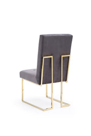 Legend Modern Grey Fabric & Gold Dining Chair (Set of 2) — view 3