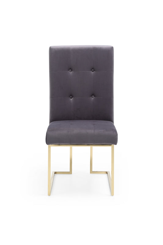 Legend Modern Grey Fabric & Gold Dining Chair (Set of 2) — view 4