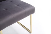 Legend Modern Grey Fabric & Gold Dining Chair (Set of 2) — view 2