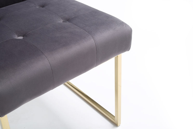 Legend Modern Grey Fabric & Gold Dining Chair (Set of 2) — view 2
