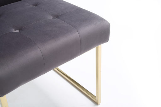 Legend Modern Grey Fabric & Gold Dining Chair (Set of 2) — view 2