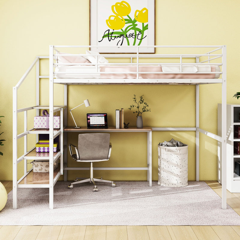 Loft Bed With Desk And Lateral Storage Ladder - R&R Furniture Gallery (Fountain Valley, CA)