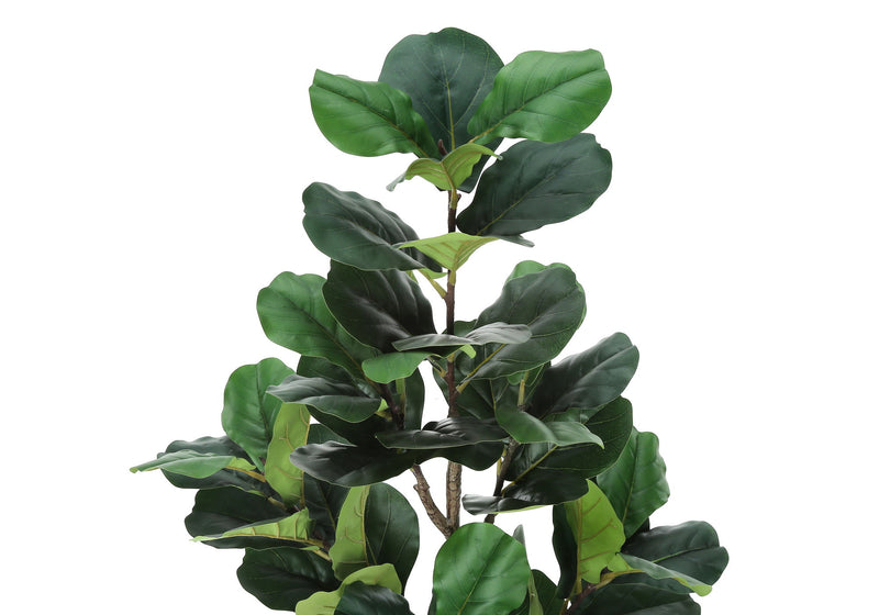 49" Tall, Artificial Plant, Fiddle Tree, Indoor, Faux, Fake, Floor, Greenery, Potted, Real Touch, Decorative - Green / Black - R&R Furniture Gallery (Fountain Valley, CA)