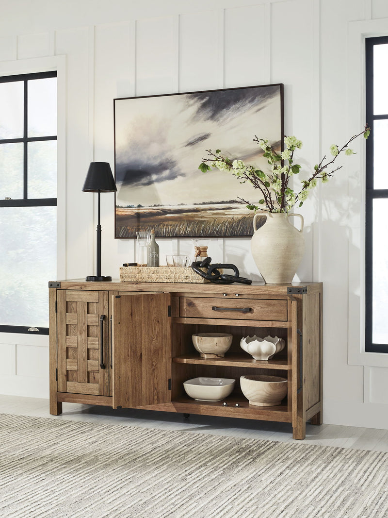Ridgester - Dining Room Server - Light Brown - R&R Furniture Gallery (Fountain Valley, CA)