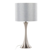 Set of two Lumi Source Lenuxe contemporary semi-gloss table lamps with sleek modern design and neutral finishes.