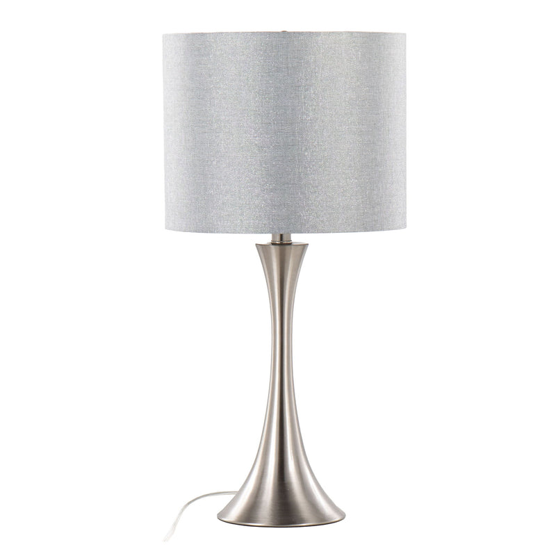 Set of two Lumi Source Lenuxe contemporary semi-gloss table lamps with sleek modern design and neutral finishes.
