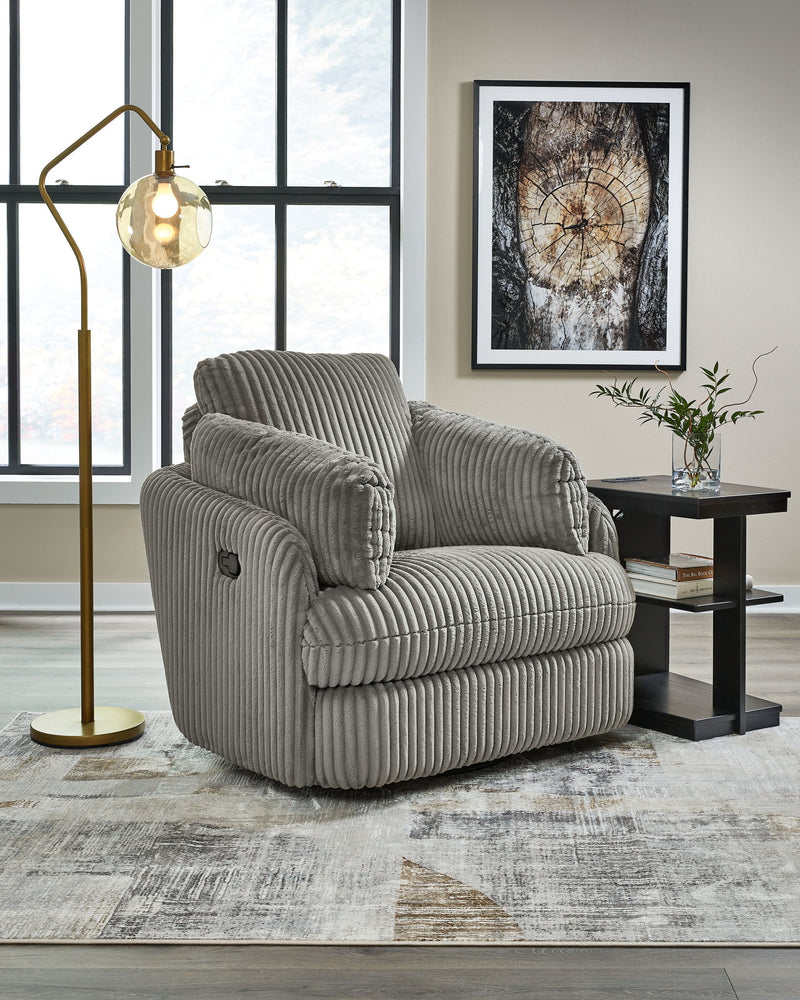 Tie-breaker - Swivel Glider Recliner - R&R Furniture Gallery (Fountain Valley, CA)