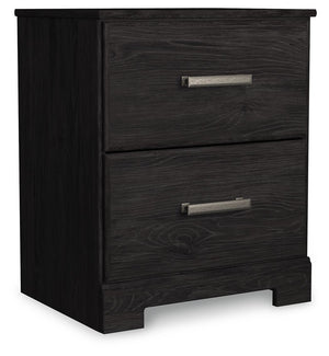 Belachime - Two Drawer Night Stand - Charcoal - R&R Furniture Gallery (Fountain Valley, CA)