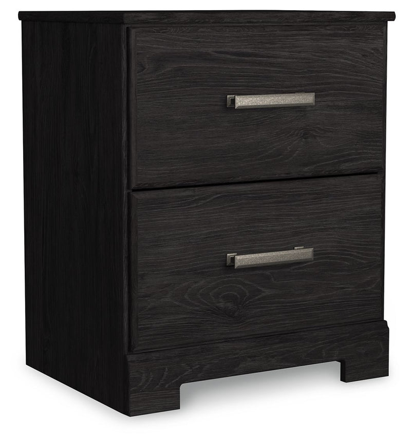 Belachime - Two Drawer Night Stand - Charcoal - R&R Furniture Gallery (Fountain Valley, CA)