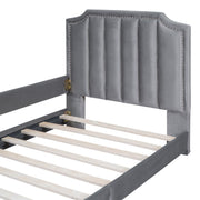 Upholstered Daybed With Classic Stripe Shaped Headboard - R&R Furniture Gallery (Fountain Valley, CA)