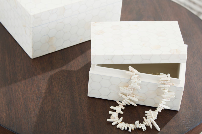 Aldenburg - Box Set (Set of 2) - Cream - R&R Furniture Gallery (Fountain Valley, CA)