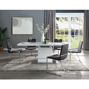 Zlatan - Side Chair (Set of 2) - Gray Velvet & Chrome - R&R Furniture Gallery (Fountain Valley, CA)