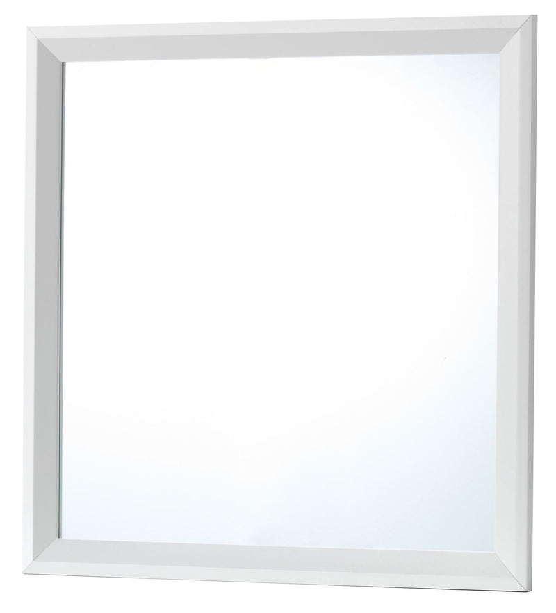 Glory Furniture Primo mirror with sleek rectangular design, featuring a modern frame and clear reflective surface.