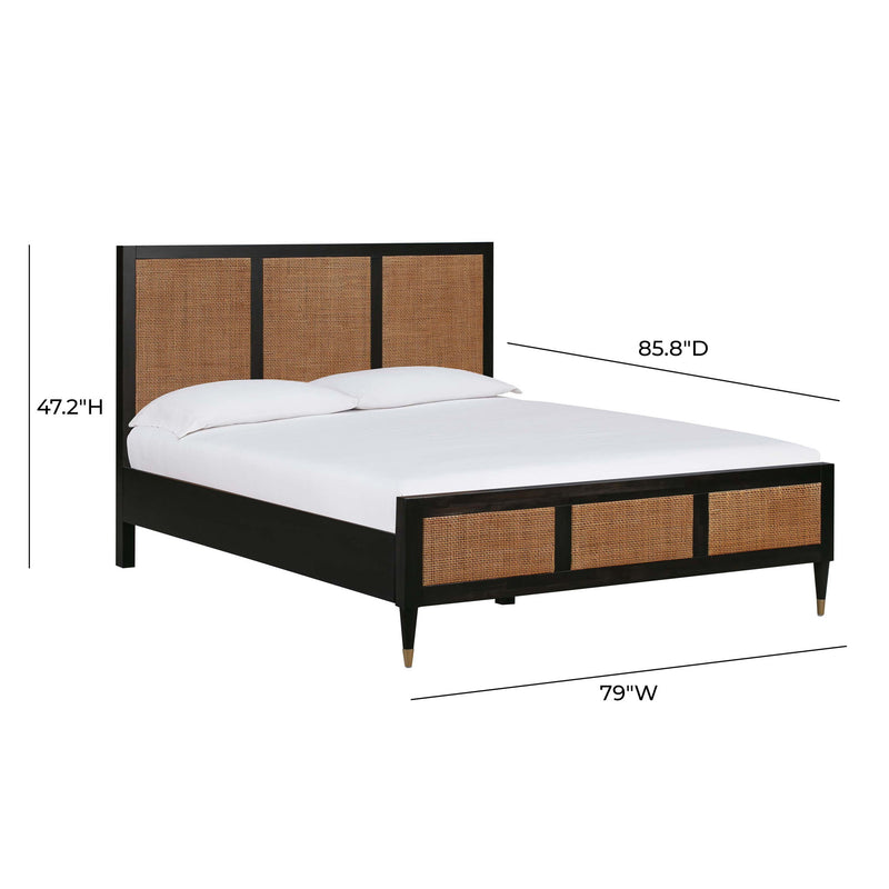 TOV Furniture Sierra panel bed with a modern design featuring a sleek headboard and sturdy wooden frame.