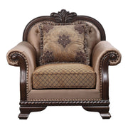 Chateau De Ville - Chair With Pillow (Same Lv01590) - Fabric & Espresso - R&R Furniture Gallery (Fountain Valley, CA)