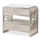Roxbury Park - Metal Nightstand - Stainless Steel - R&R Furniture Gallery (Fountain Valley, CA)