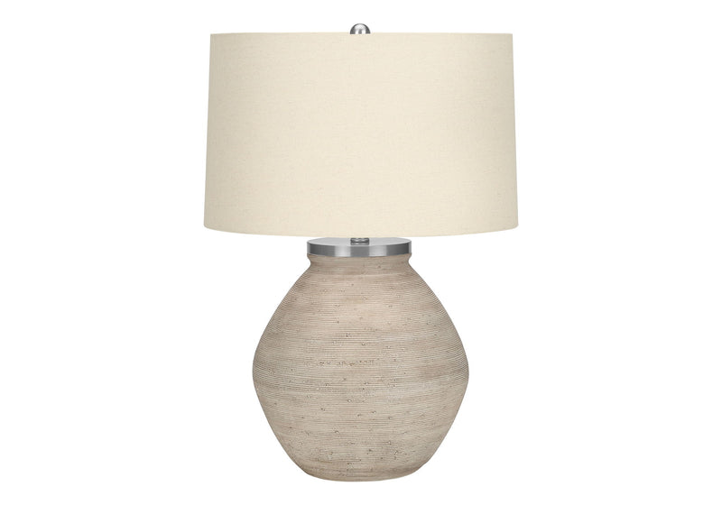 Lighting, Table Lamp, Concrete, Resin, Contemporary - Cream - R&R Furniture Gallery (Fountain Valley, CA)
