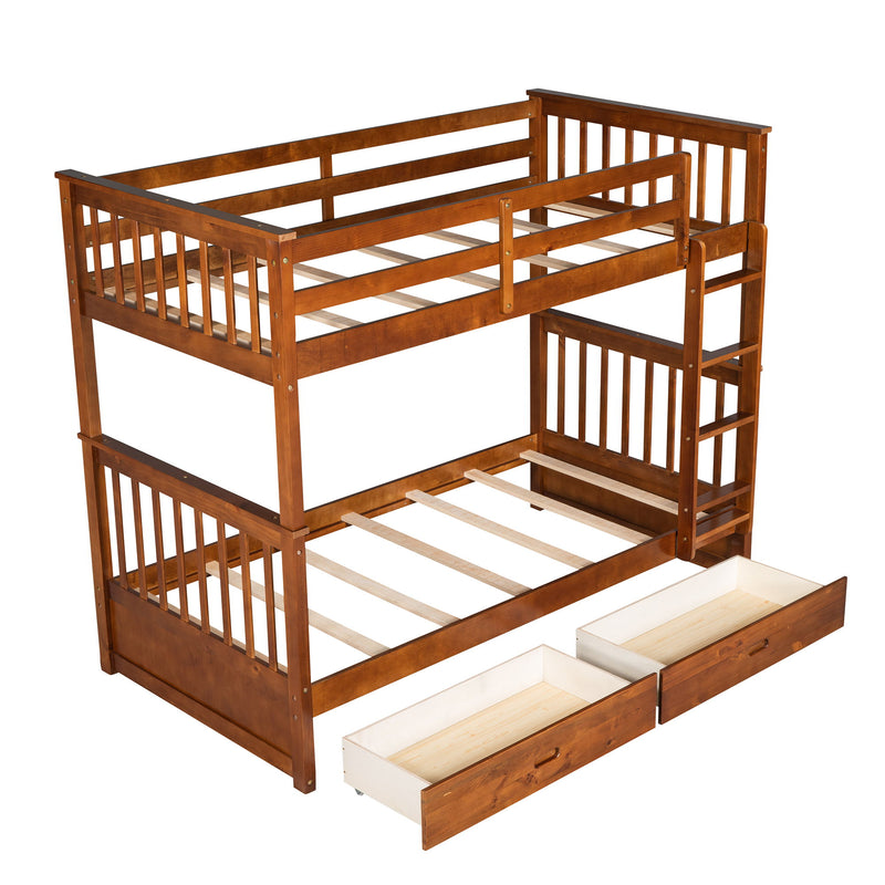 Bunk Bed With Ladders And 2 Storage Drawers - R&R Furniture Gallery (Fountain Valley, CA)