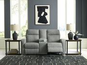 Gauntlet - Double Recline Loveseat With Console - Sterling - R&R Furniture Gallery (Fountain Valley, CA)